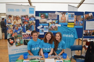Youth Ambassadors at a stall promoting Mary's Meals. 