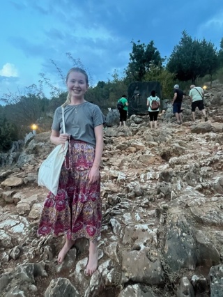 Emma pictured at the Marian Shrine. 